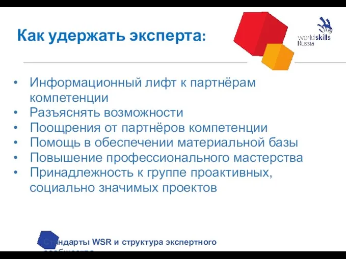 Как удержать эксперта: Стандарты WSR и структура экспертного сообщества Информационный лифт