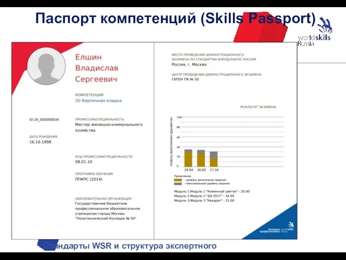 Стандарты WSR и структура экспертного сообщества Паспорт компетенций (Skills Passport)