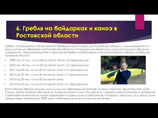 6. Гребля на байдарках и каноэ в Ростовской области Гребля на