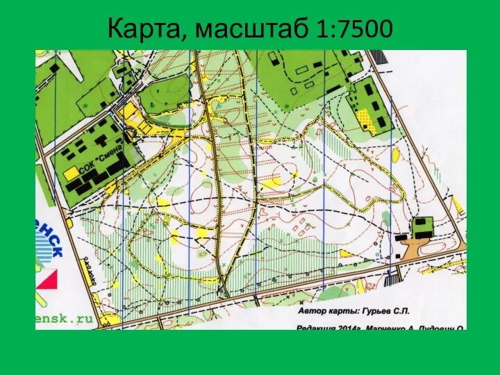 Карта, масштаб 1:7500