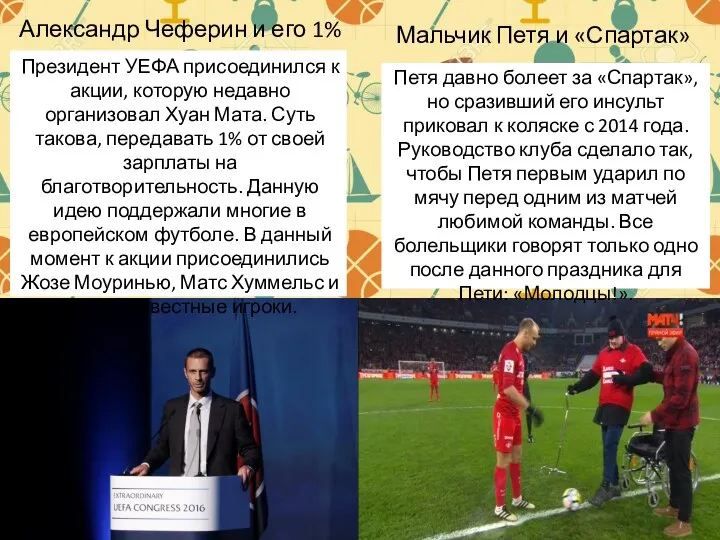 Александр Чеферин и его 1% Президент УЕФА присоединился к акции, которую