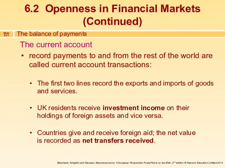 record payments to and from the rest of the world are