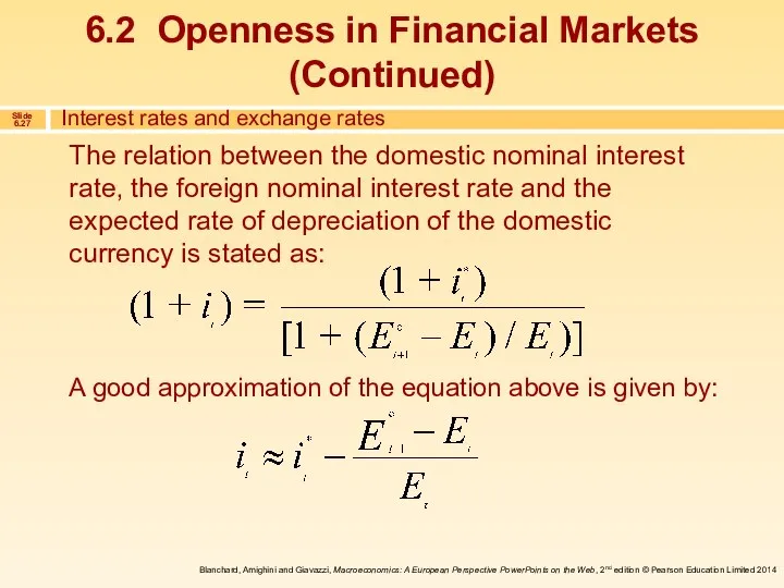 The relation between the domestic nominal interest rate, the foreign nominal