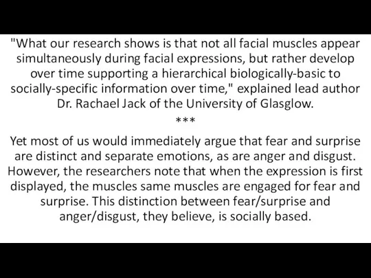 "What our research shows is that not all facial muscles appear