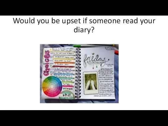 Would you be upset if someone read your diary?