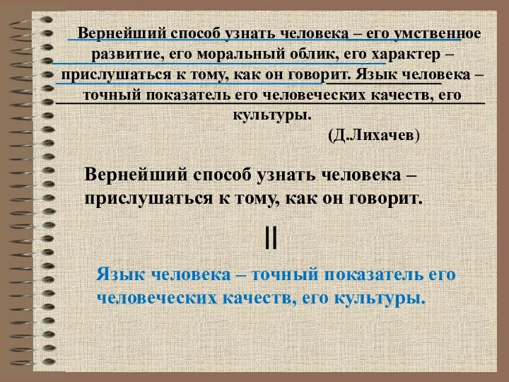 Вернейший способ узнать человека –прислушаться к тому, как он говорит. Язык