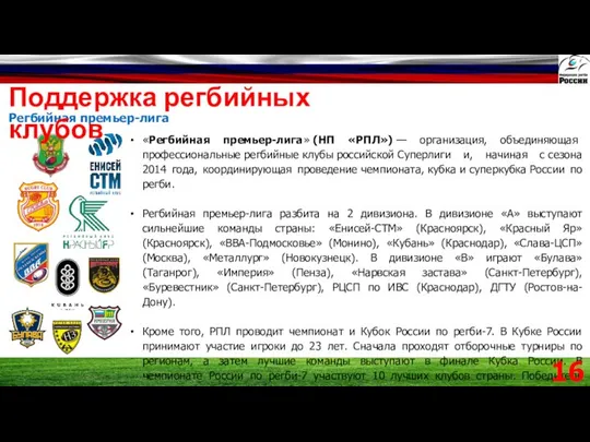 Регбийная премьер-лига «Регбийная премьер-лига» (НП «РПЛ») — организация, объединяющая профессиональные регбийные