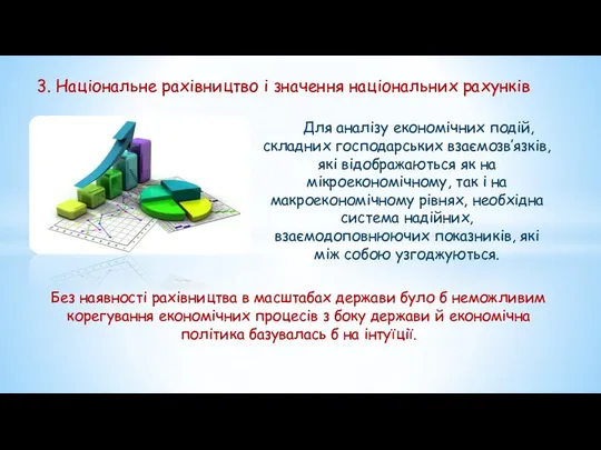 3. Національне рахівництво і значення національних рахунків Для аналізу економічних подій,