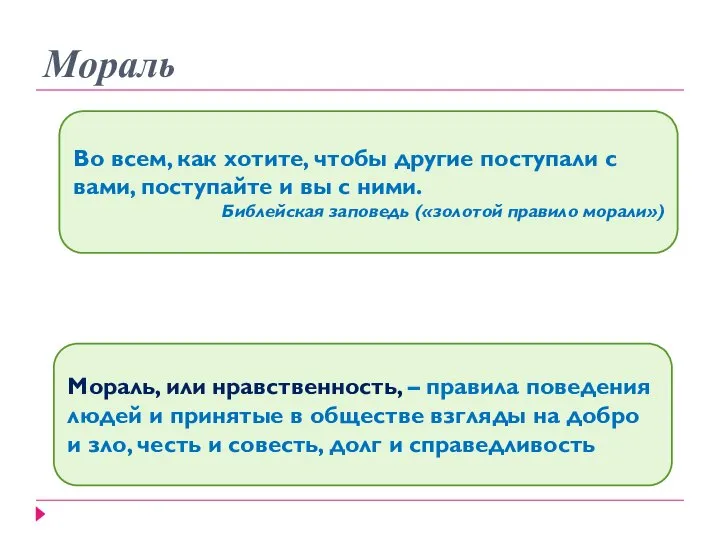 Мораль Во всем, как хотите, чтобы другие поступали с вами, поступайте