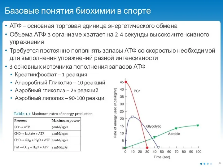 Базовые понятия биохимии в спорте АТФ – основная торговая единица энергетического