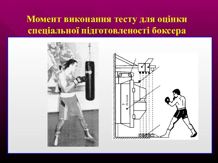 Момент виконання тесту для оцінки спеціальної підготовленості боксера