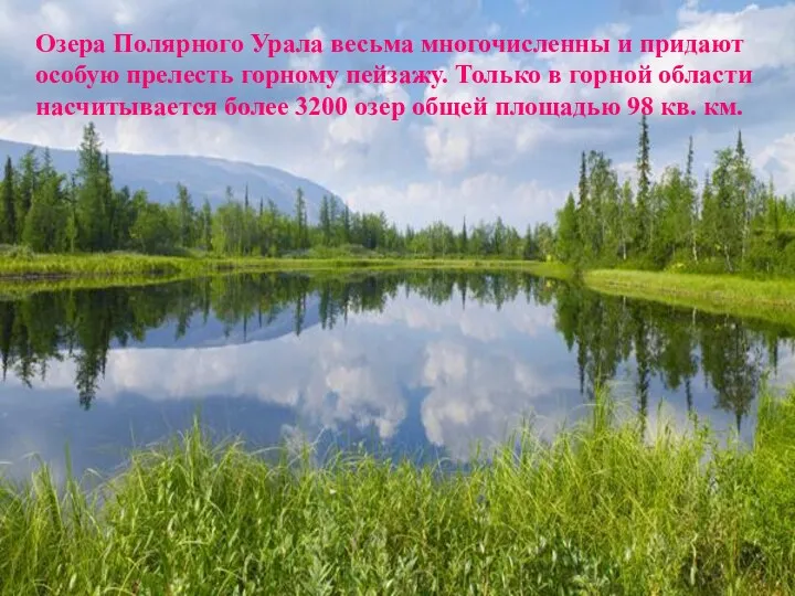 Озера Полярного Урала весьма многочисленны и придают особую прелесть горному пейзажу.