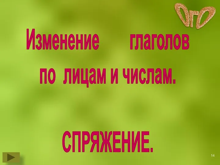 Изменение глаголов по лицам и числам. СПРЯЖЕНИЕ.