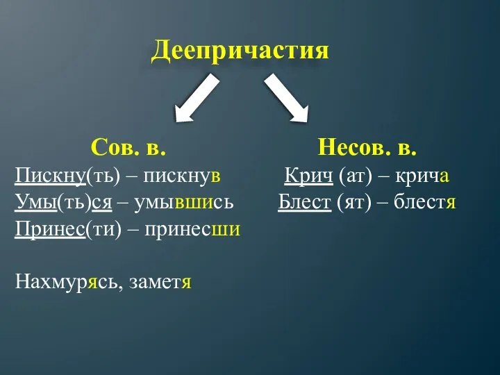 Деепричастия