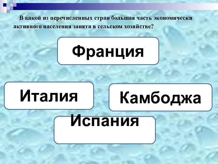 В какой из перечисленных стран большая часть экономически активного населения занята