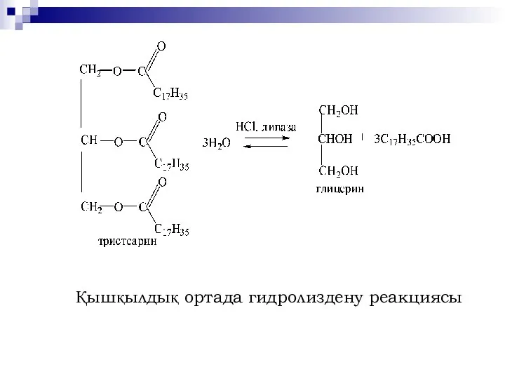 Қышқылдық ортада гидролиздену реакциясы