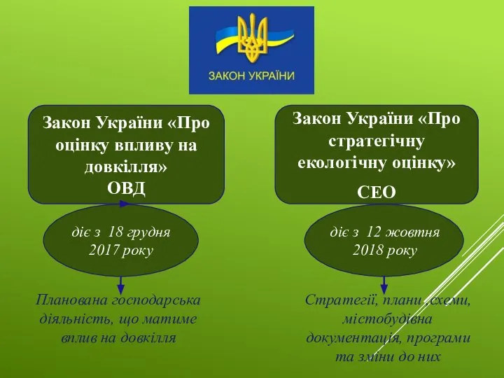 Планована господарська діяльність, що матиме вплив на довкілля Стратегії, плани ,схеми,