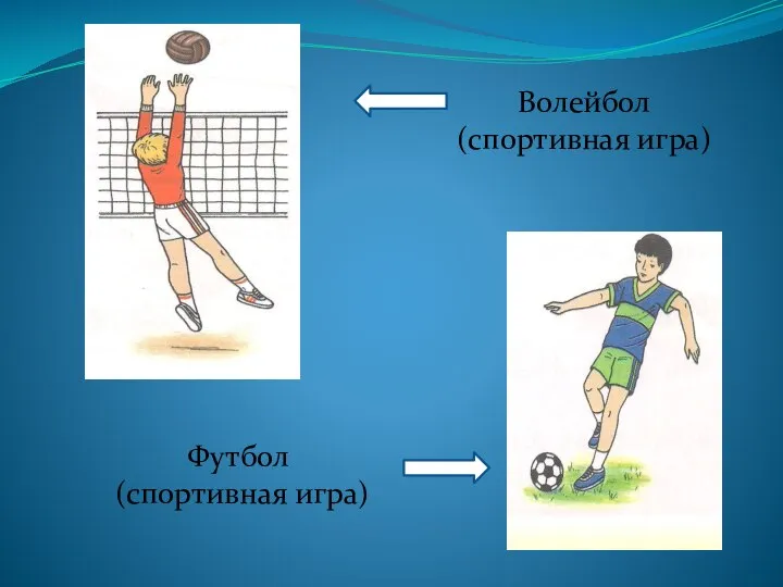 Волейбол (спортивная игра) Футбол (спортивная игра)