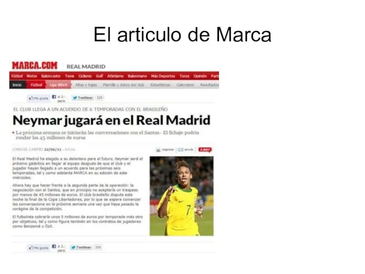 El articulo de Marca