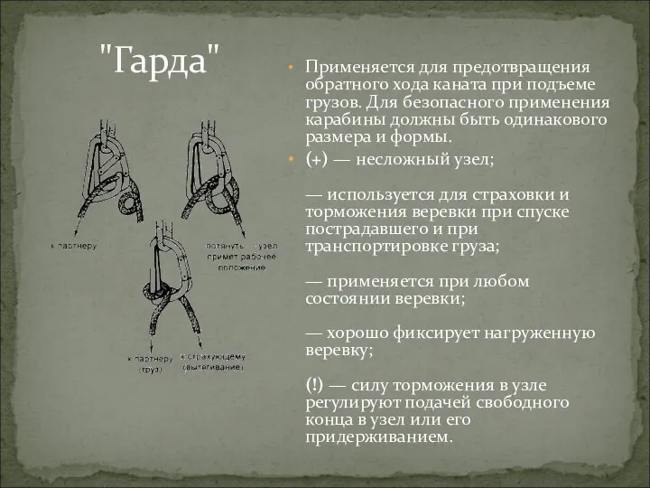 Применяется для предотвращения обратного хода каната при подъеме грузов. Для безопасного