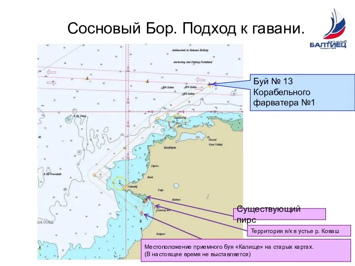 Сосновый Бор. Подход к гавани. Буй № 13 Корабельного фарватера №1