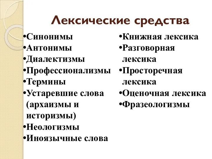 Лексические средства