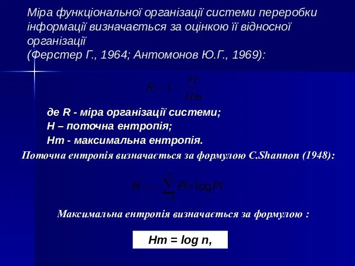 Міра функціональної організації системи переробки інформації визначається за оцінкою її відносної