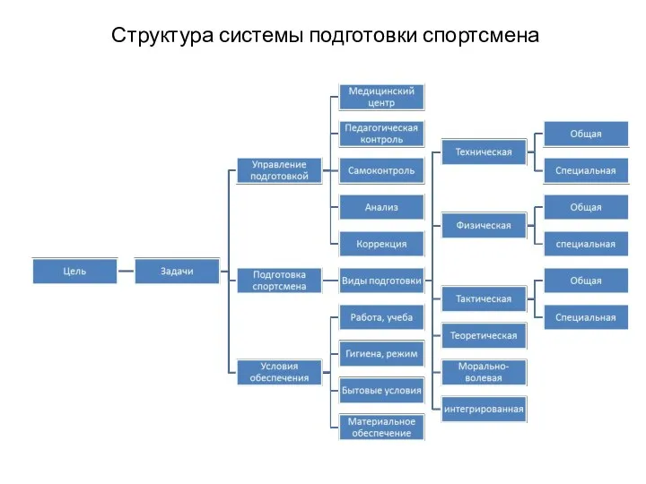 Структура системы подготовки спортсмена