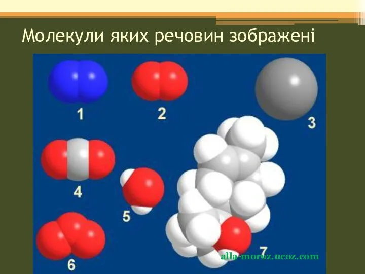 Молекули яких речовин зображені alla-moroz.ucoz.com