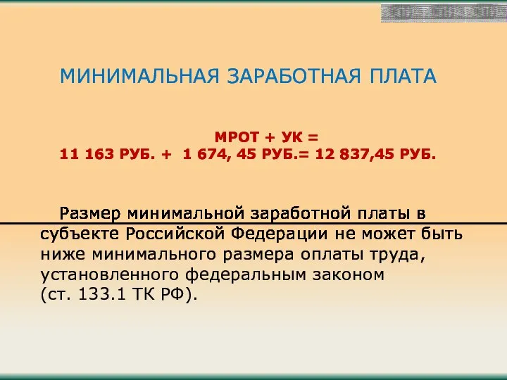 МИНИМАЛЬНАЯ ЗАРАБОТНАЯ ПЛАТА МРОТ + УК = 11 163 РУБ. +