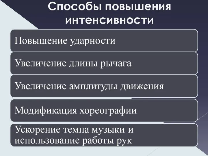 Способы повышения интенсивности