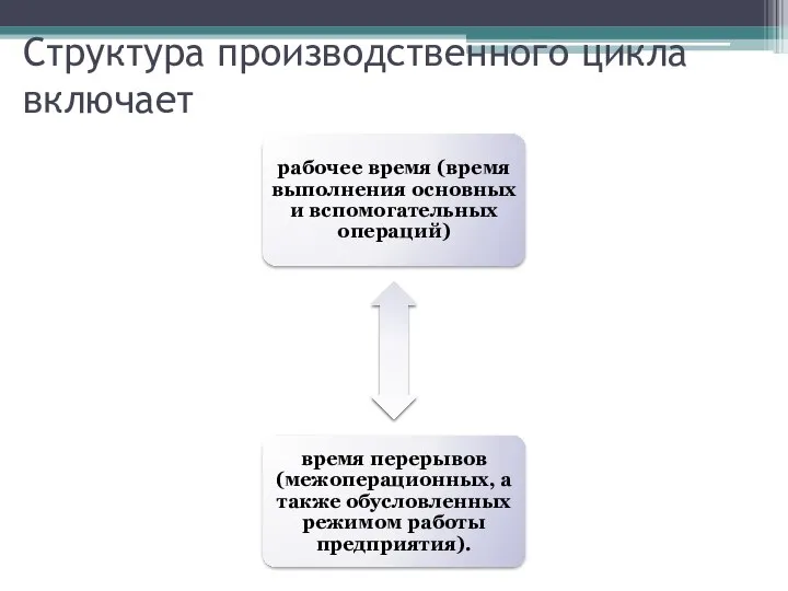 Структура производственного цикла включает