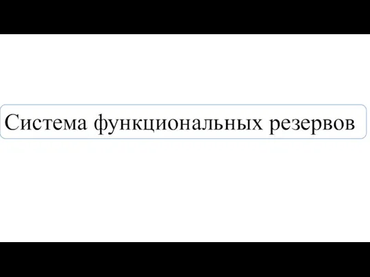 Система функциональных резервов