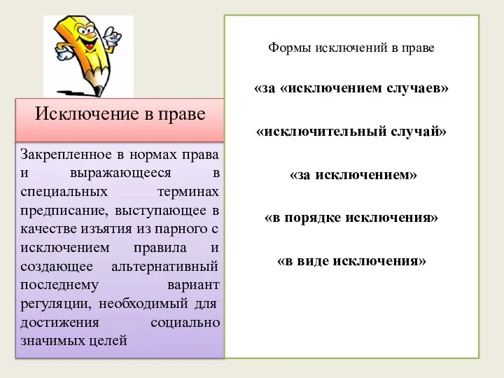 Закрепленное в нормах права и выражающееся в специальных терминах предписание, выступающее