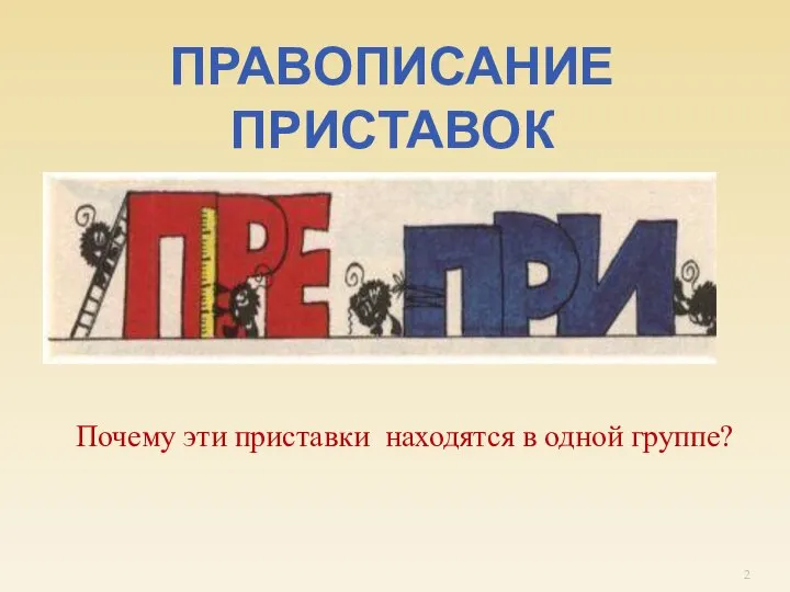 ПРАВОПИСАНИЕ ПРИСТАВОК Почему эти приставки находятся в одной группе?