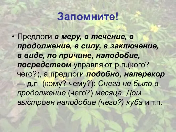 Запомните! Предлоги в меру, в течение, в продолжение, в силу, в