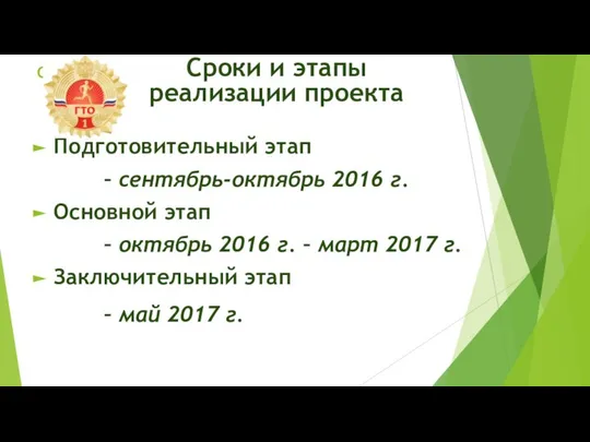 срокиСС Подготовительный этап – сентябрь-октябрь 2016 г. Основной этап – октябрь