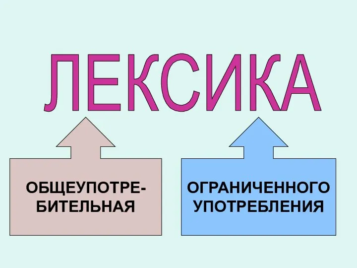 ЛЕКСИКА ОБЩЕУПОТРЕ- БИТЕЛЬНАЯ ОГРАНИЧЕННОГО УПОТРЕБЛЕНИЯ