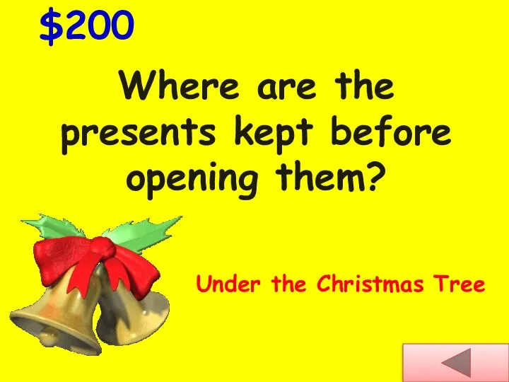 Where are the presents kept before opening them? $200 Under the Christmas Tree