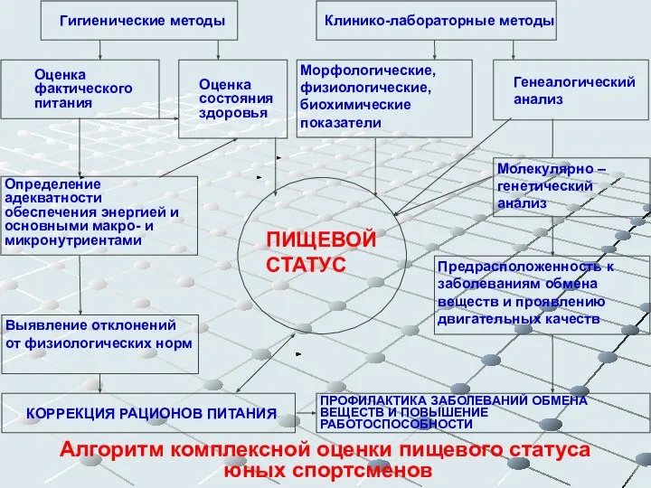 Алгоритм комплексной оценки пищевого статуса юных спортсменов