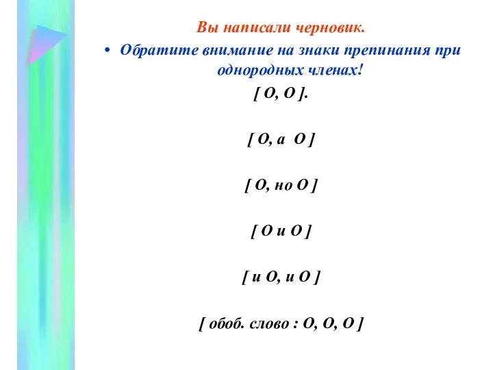 Вы написали черновик. Обратите внимание на знаки препинания при однородных членах!