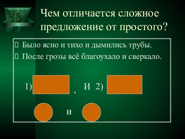 Чем отличается сложное предложение от простого? Было ясно и тихо и