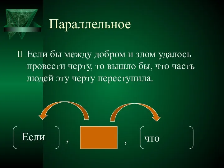 Параллельное Если бы между добром и злом удалось провести черту, то