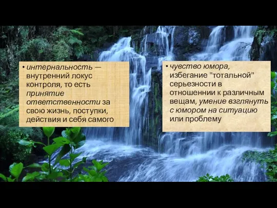 интернальность — внутренний локус контроля, то есть принятие ответственности за свою