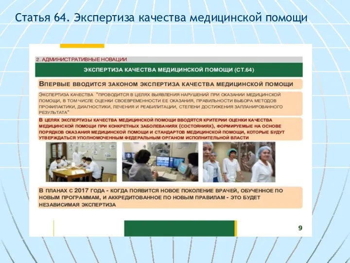 Статья 64. Экспертиза качества медицинской помощи