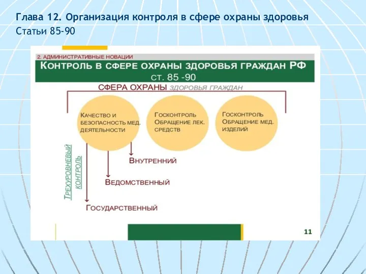 Глава 12. Организация контроля в сфере охраны здоровья Статьи 85-90