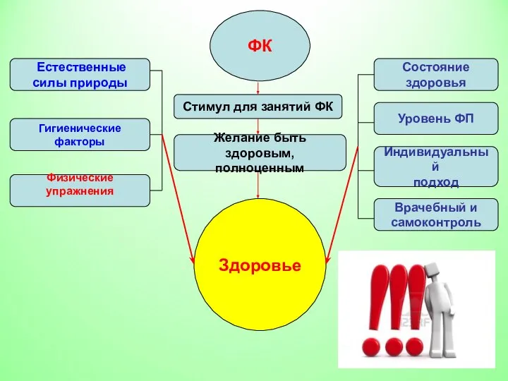 ФК Естественные силы природы Гигиенические факторы Состояние здоровья Уровень ФП Индивидуальный