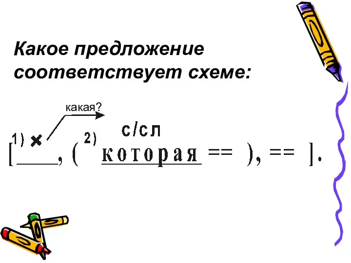 Какое предложение соответствует схеме: какая?