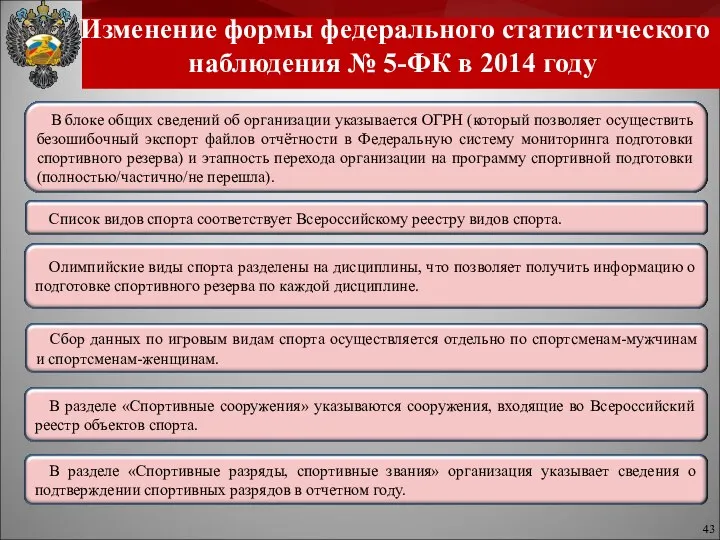 Изменение формы федерального статистического наблюдения № 5-ФК в 2014 году