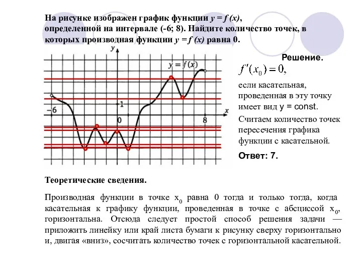 Производная функции в точке х0 равна 0 тогда и только тогда,